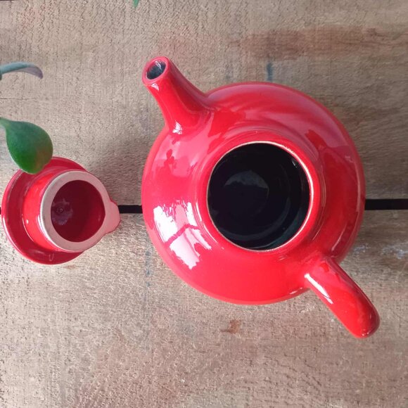 Vintage Hayhoe Flowerdale Single Serve Small Red Ceramic Teapot, Canada Pottery - Picture 8 of 10